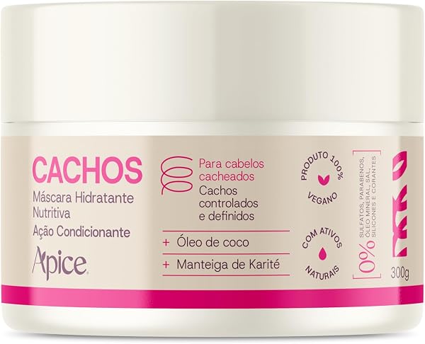 APSE Máscara Cachos Essence Hidratante Nutritiva com Óleo de Coco e Manteiga de Karité 300 g