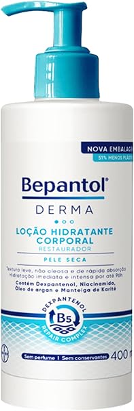 Bepantol Derma Hidratante Corporal Restaurador, Loção para Pele Seca, 400ml