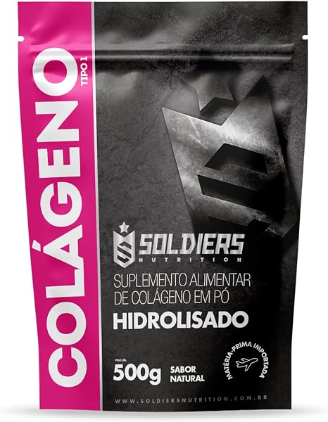 Colágeno Hidrolisado 500g 100% Puro Importado Soldiers Nutrition