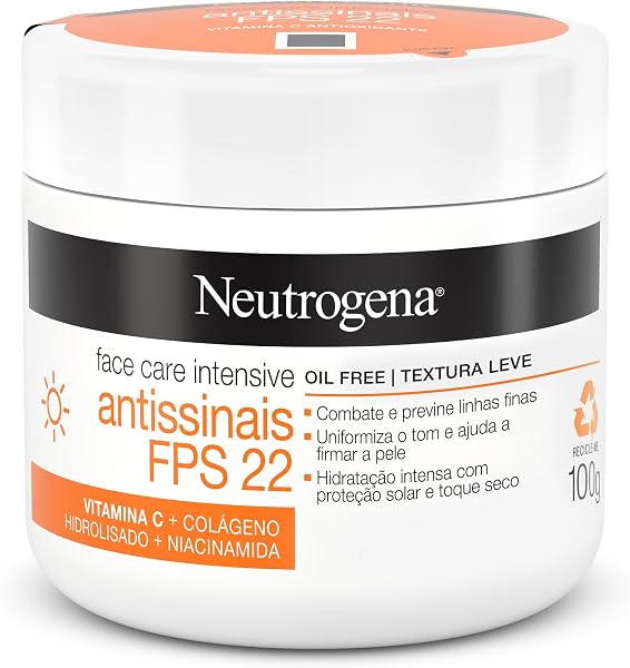 Creme Facial Antissinais Neutrogena Face Care Intensive, FPS 22, 100g