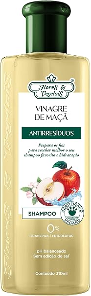 Flores & Vegetais Shampoo Vinagre de Maçã Antirresíduos