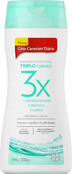 Gino-Canesten Sabonete Íntimo Triplo Cuidado, Hipoalergênico, 200ml