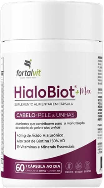 HIALOBIOT Biotina + Ácido Hialurônico + 19 Vitaminas, Fortalvit, 60 Cápsulas