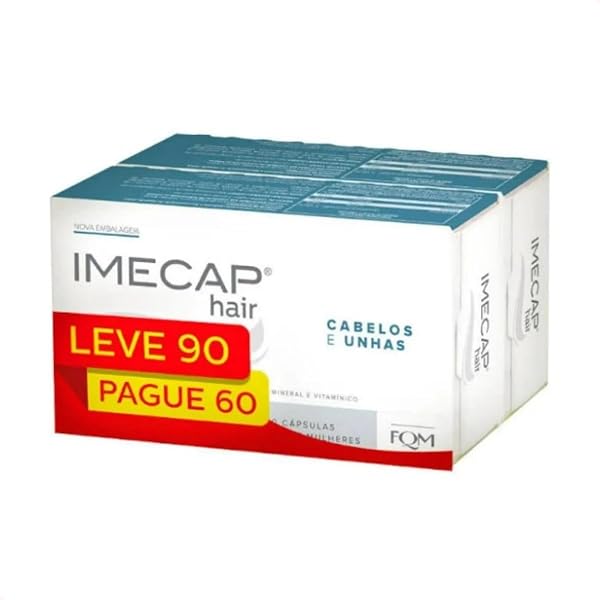 Imecap Hair, 90 Cápsulas, Vitaminas para Cabelos e Unhas com Biotina