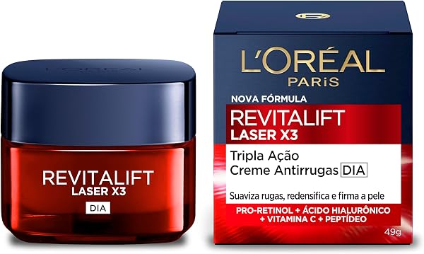 L'Oréal Paris Revitalift Laser X3, Creme Facial Anti-idade, com PRO-XYLANE™ e Ácido Hialurônico, 50ml