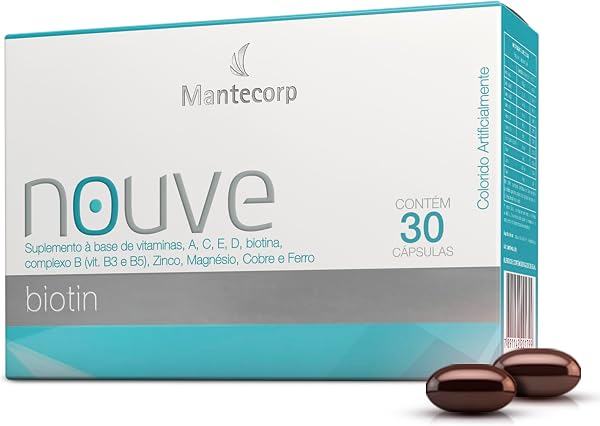Nouvé Biotina, 30 Cápsulas, Suplemento com Vitamina B7, Mantecorp