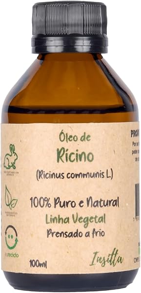 Óleo Vegetal de Rícino (Mamona) 100% Puro e Natural, INSITTA 100 ml