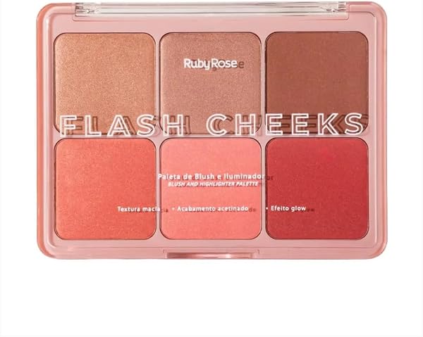 Ruby Rose HBM1000 Paleta Blush+Iluminador Flash Cheeks