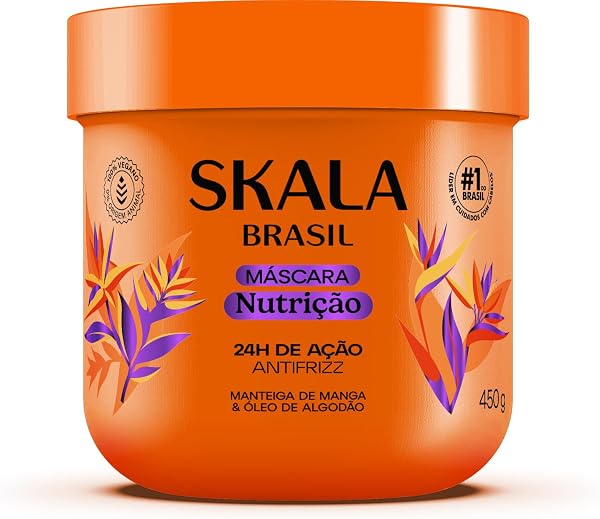 Skala Brasil Máscara Capilar de Nutrição, 450g, Antifrizz 24h, com Manteiga de Manga e Óleo de Algodão